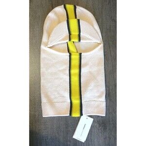 Halfdays x Matek Mot Mot Balaclava Oatmilk Yellow Black Stripe Knit Face Hat